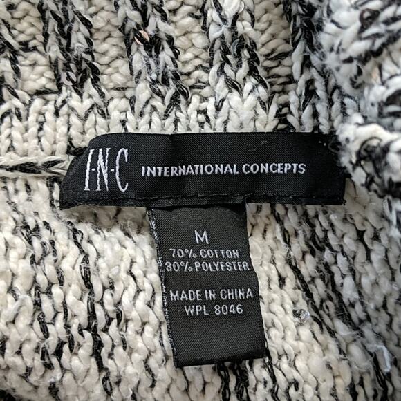 INC Cowl Neck Sweater Black/White, M - Picture 6 of 6